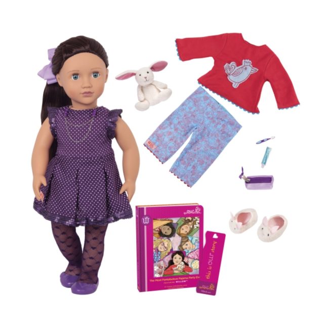 Our Generation Deluxe Doll Willow with Book 18inch Black Hair