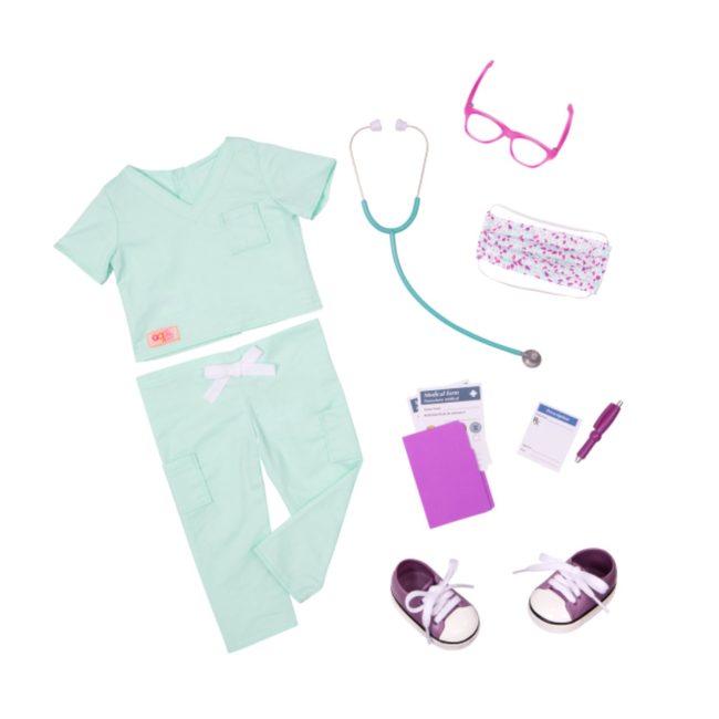 Our Generation Deluxe Doctor in Scrubs Outfit - Sweet Surgeon